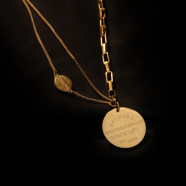 Women's Light Luxury Buckle Round Fashionable Temperament Clavicle Chain Necklaces