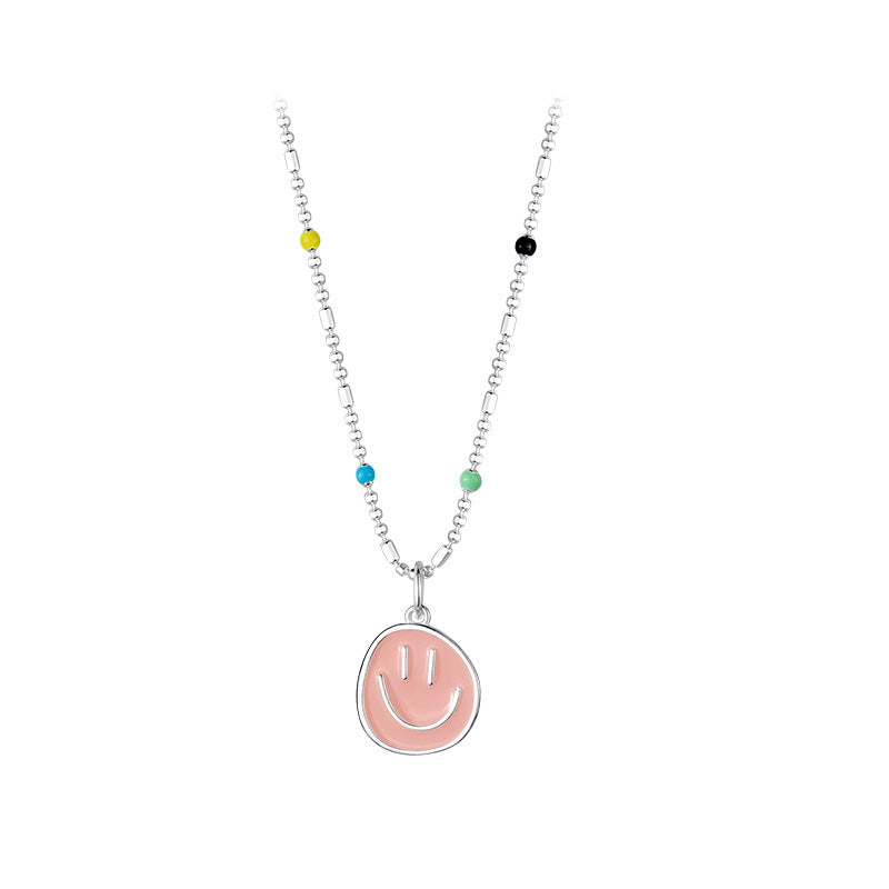 Epoxy Smiley Clavicle Chain Simple Design Necklaces