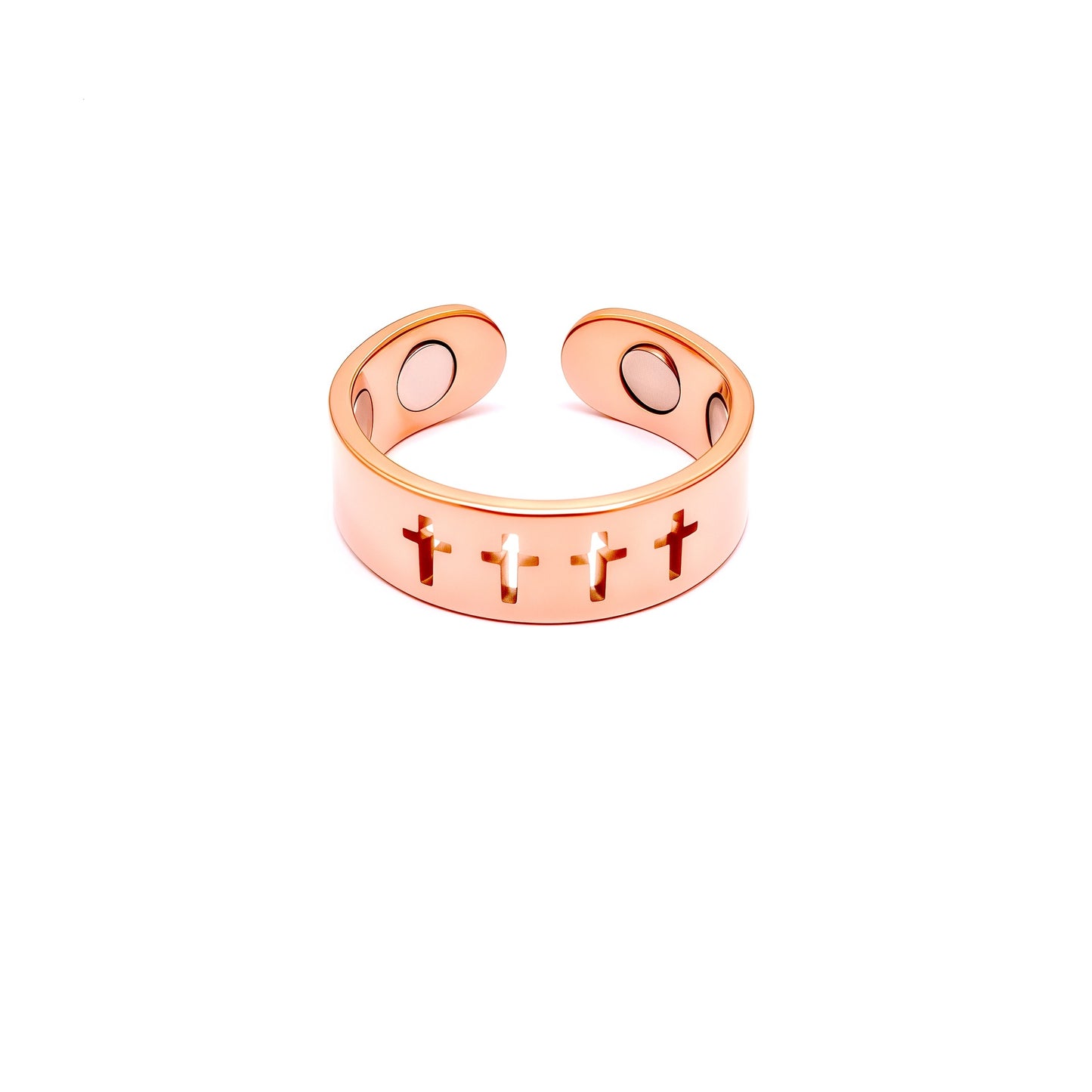 Cross Figure Magnetic Therapy Opening Double Healthy Ring