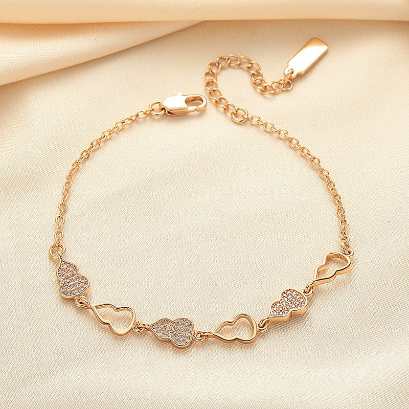 Women's Champagne Gold Zircon Temperament Wild Pull Bracelets