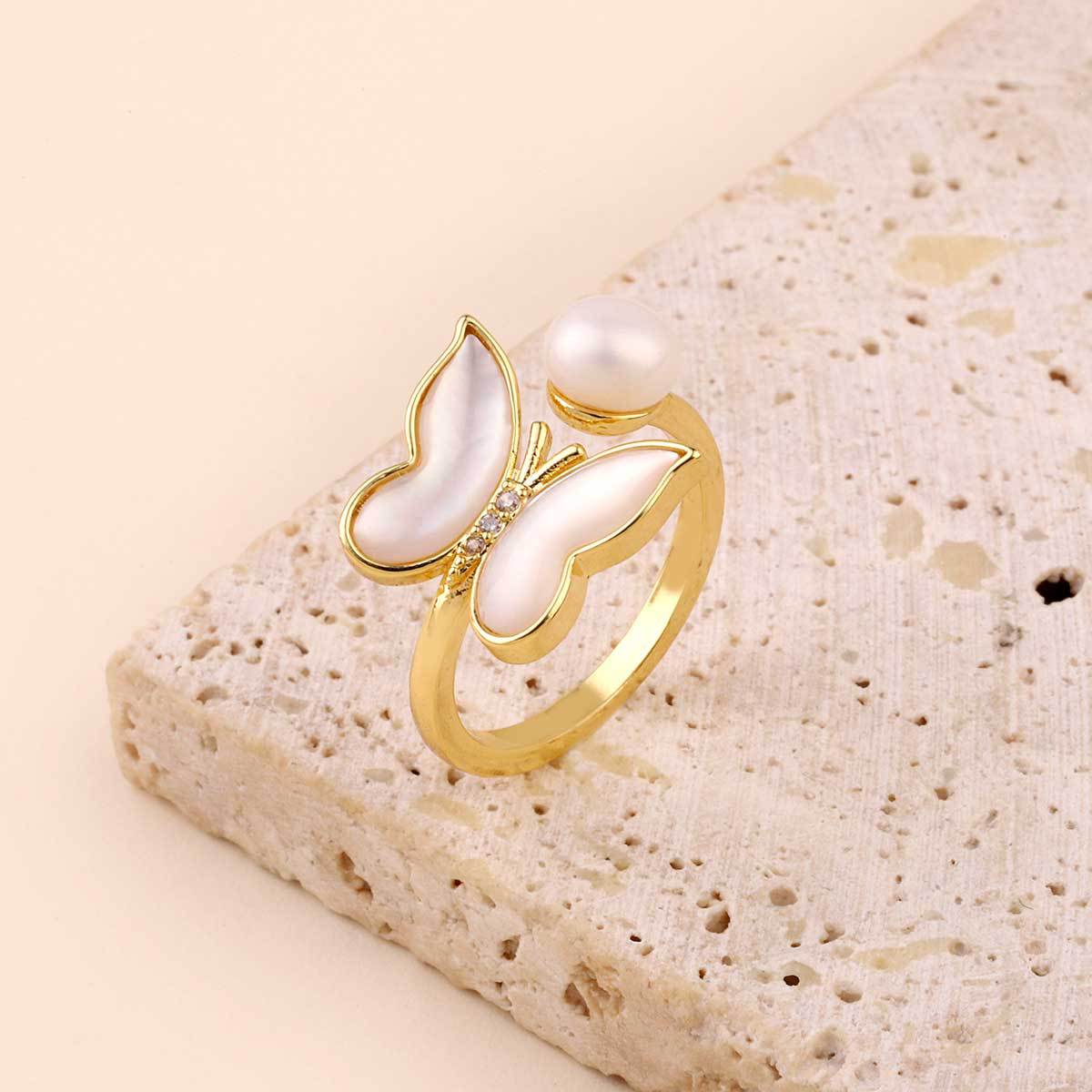 Real Gold Color Retaining Mermaid Tail Shell Rings