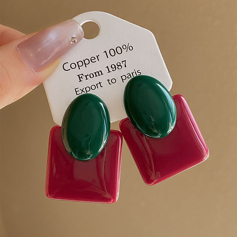 Profile Retro Cute Red Polka Dot Earrings