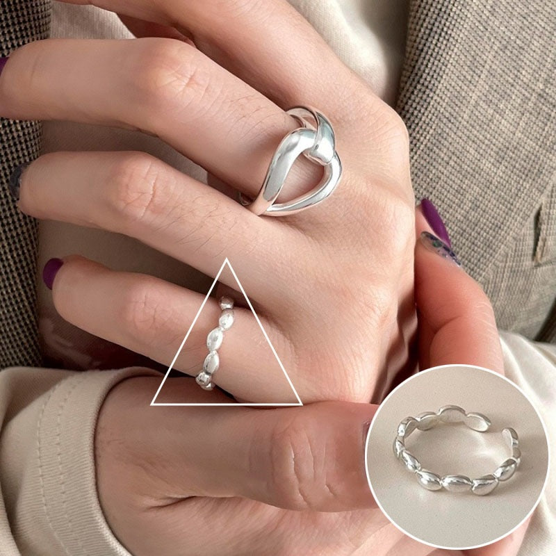 Butterfly Female Twin Elegant Personality Sier Rings