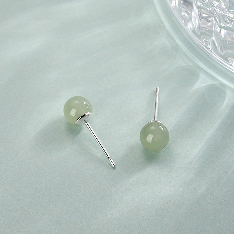 Retro French High-grade Elegant Ear Fashionable Jade Earrings