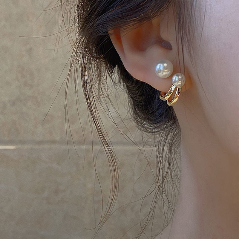 Vintage Pearl French Style Temperament Ear Earrings