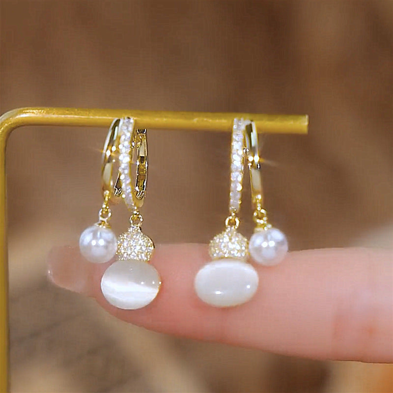 Women's Affordable Luxury Fashion Opal Gourd Ear Earrings