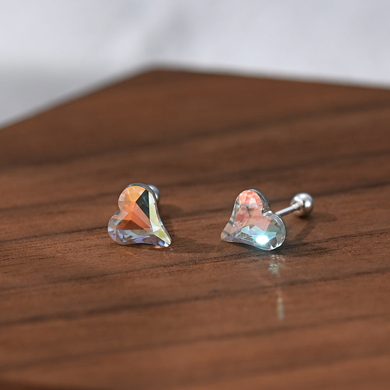 Women's Rhinestone Fashion Sweet Colorful Twist Screw Earrings