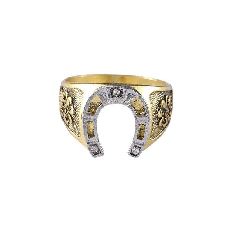 Fashion Personalized Carved Horseshoe Niche Creative Rings