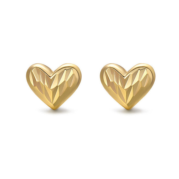 Sier High-grade Exquisite Small Ear Three-dimensional Carven Design Earrings