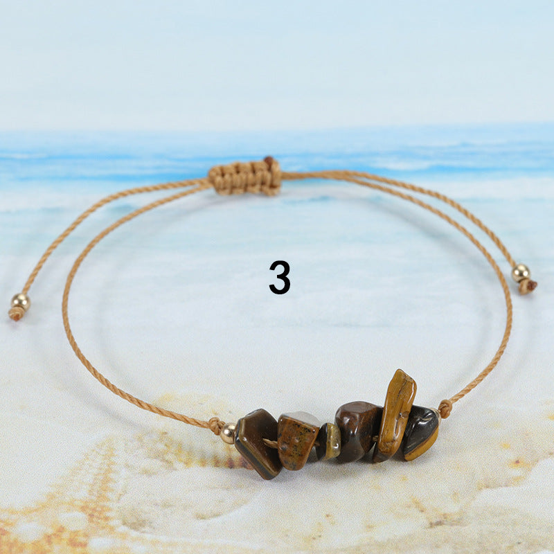 Gravel Summer Irregular Rough Stone Wax Bracelets
