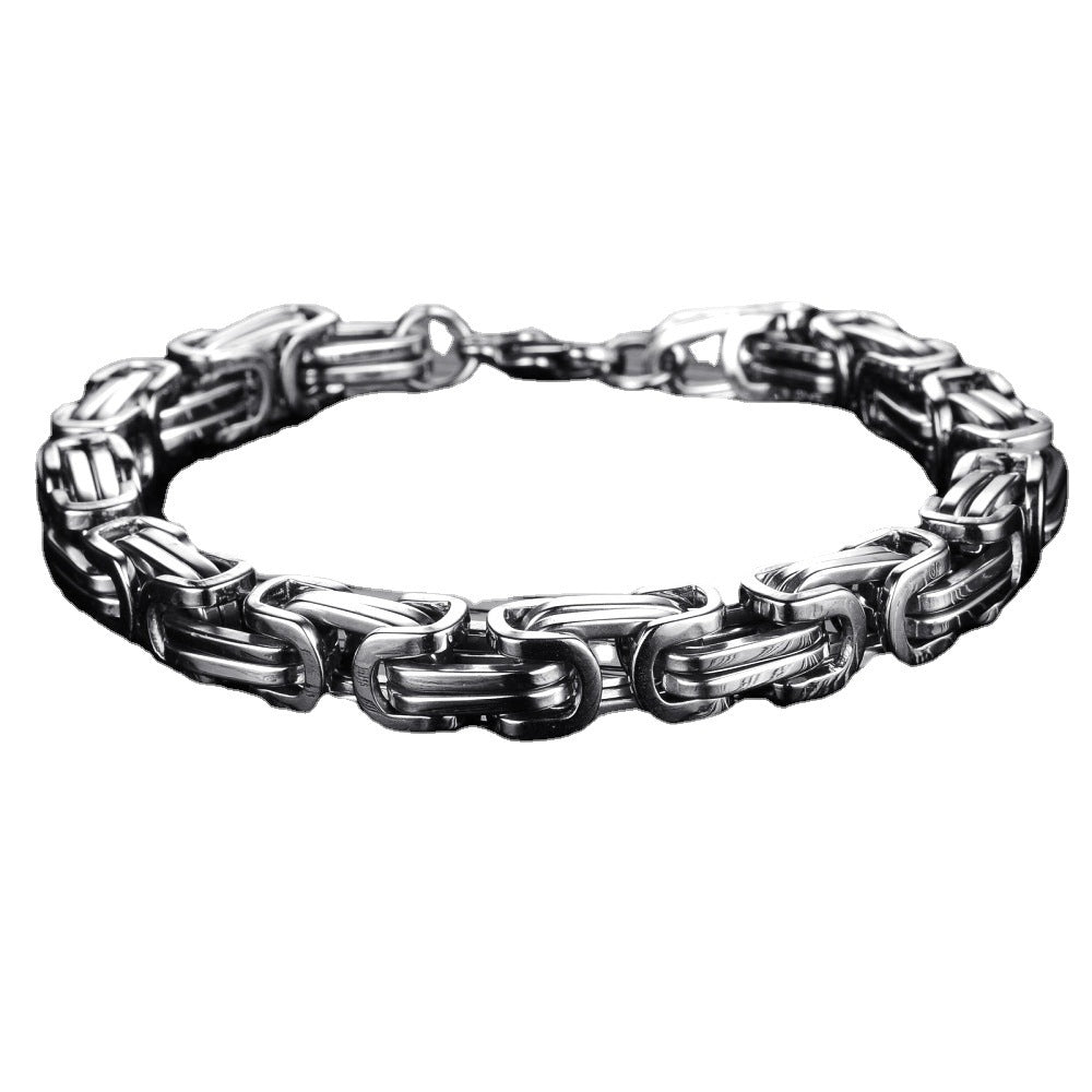 Men's Crazy High Sier Titanium Steel Emperor Bracelets