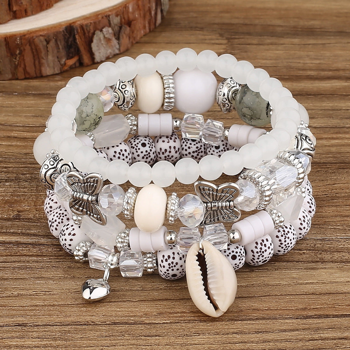 Bohemian Ethnic Fashion Butterfly Crystal Layered Bracelets
