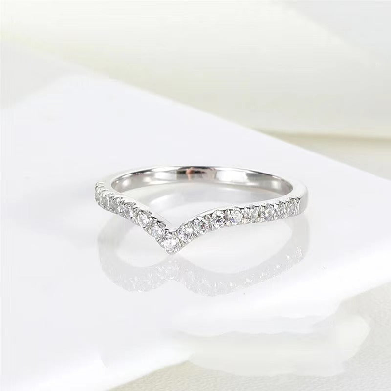 Women's White Gold Plated Slim Exquisite Micro Rings