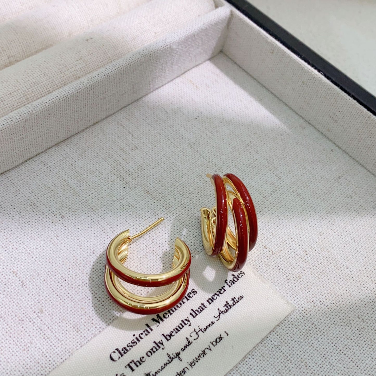 Enamel Drip Glazed Ear Mild Luxury Earrings