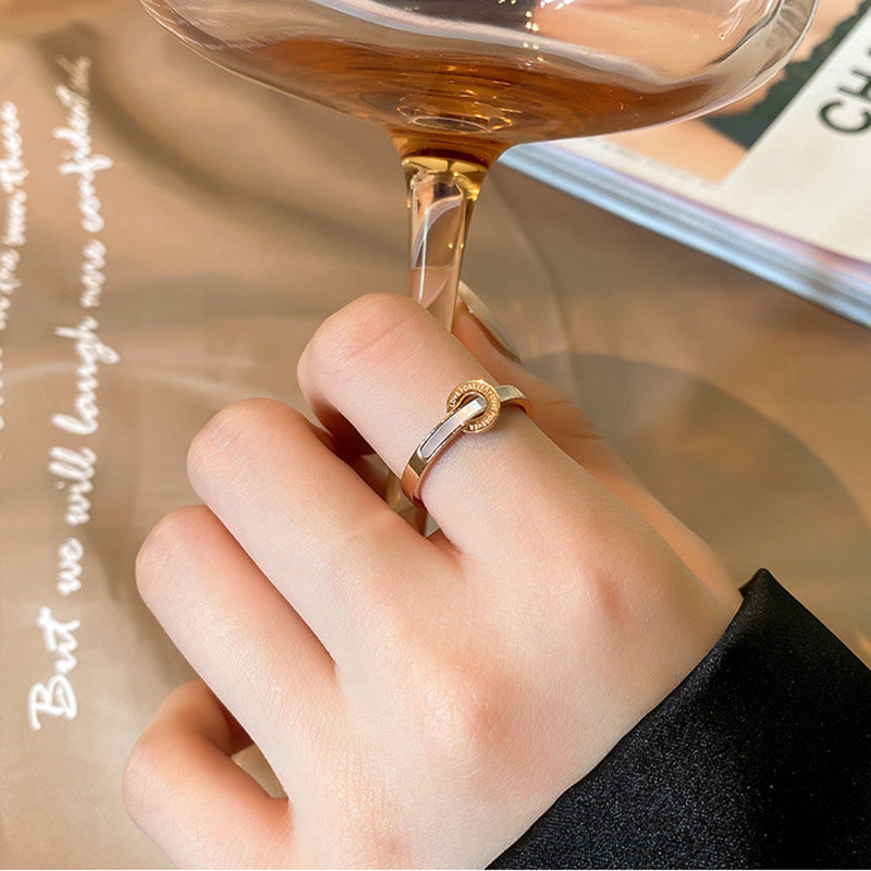 Women's Round Natural White Shell Mother Rose Rings