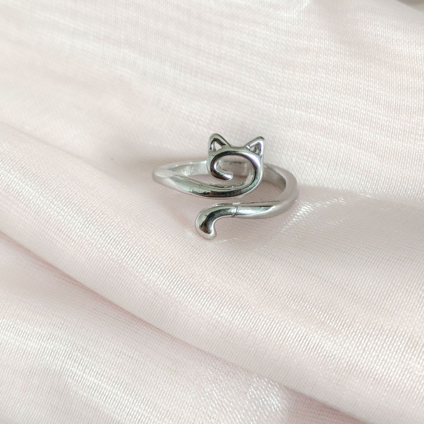 Wind Fresh Cutout Cat Simple Oil Rings