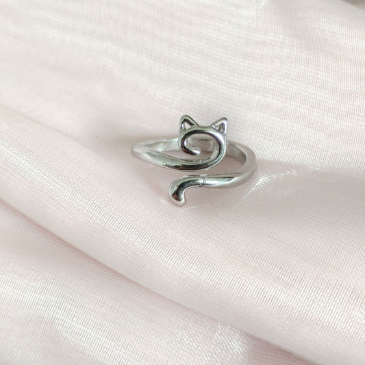 Wind Fresh Cutout Cat Simple Oil Rings