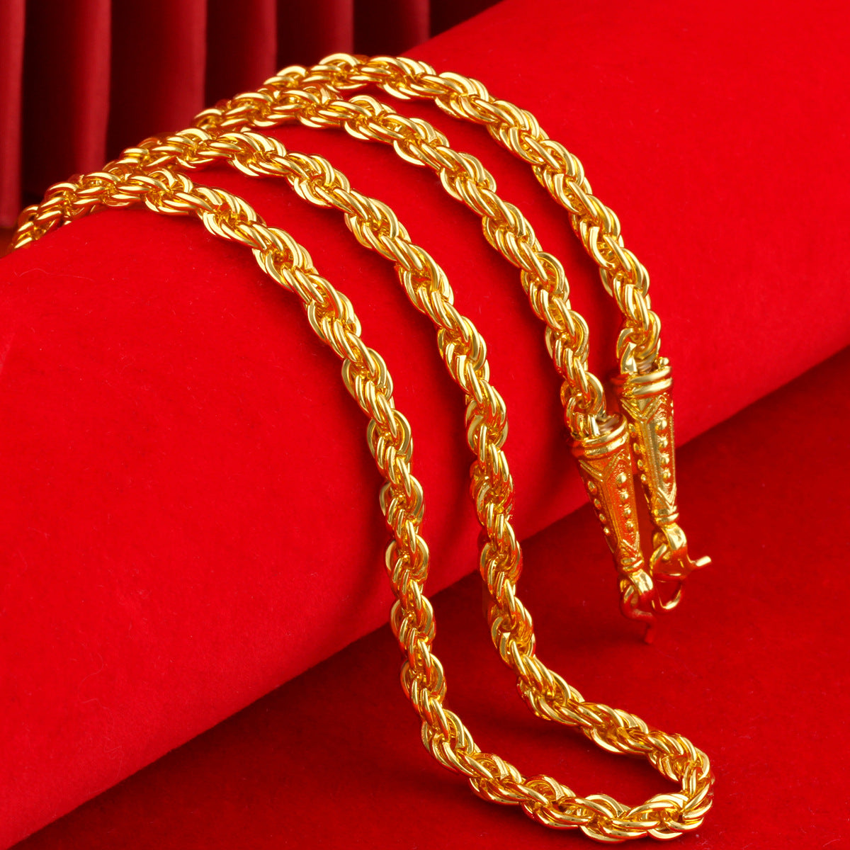 Tapered Winter Gold Head Imitation Thick Necklaces