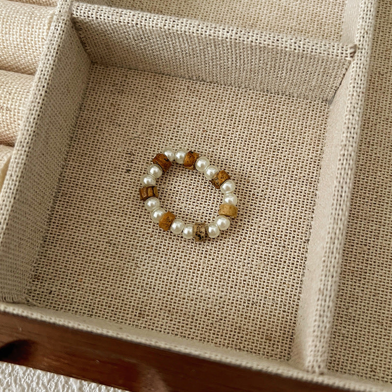 Beads Niche Design Advanced Finger Light Luxury Rings