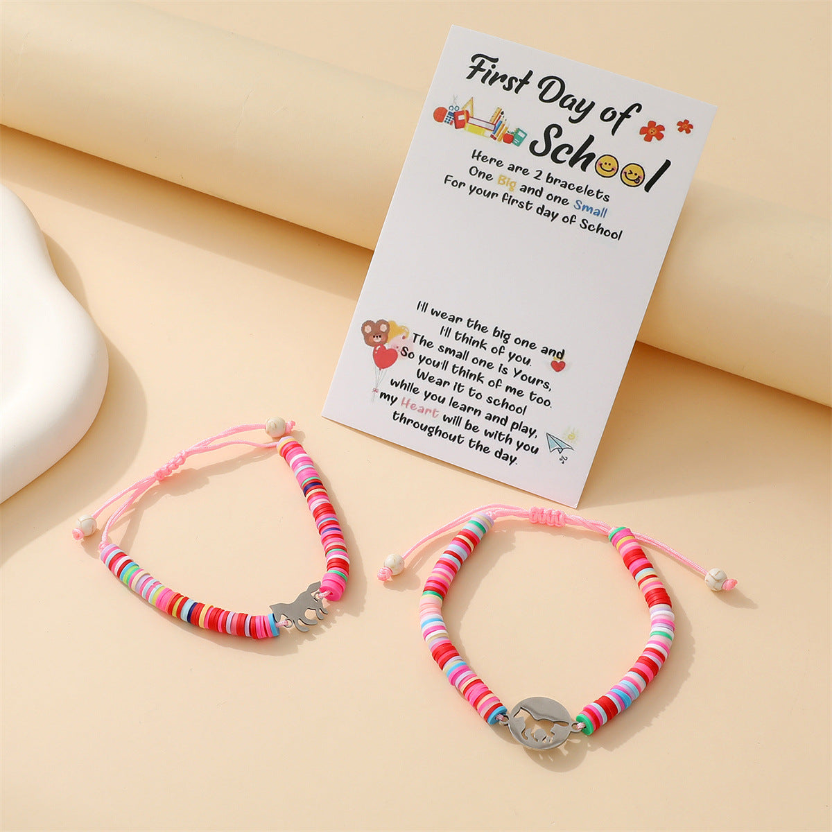 Carrying Strap Hollow Heart Polymer Clay Bracelets