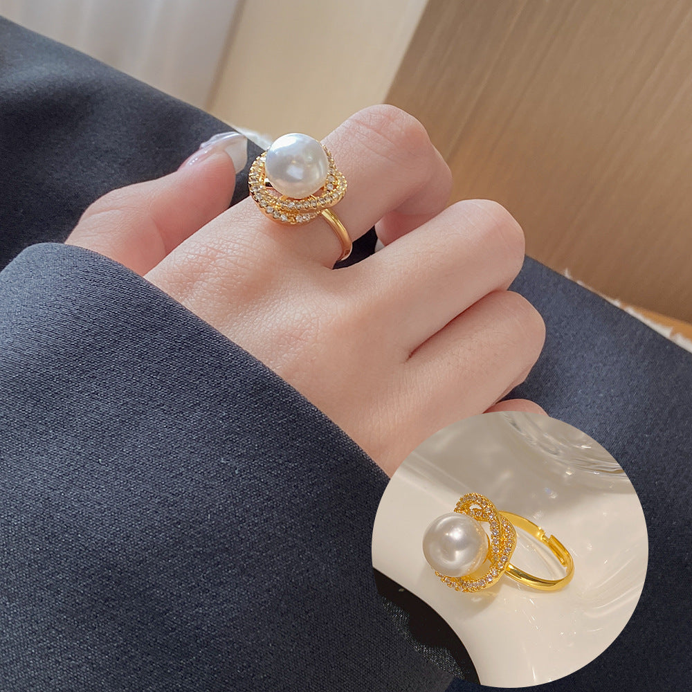 Style Simple Refined Zircon Female Niche Rings