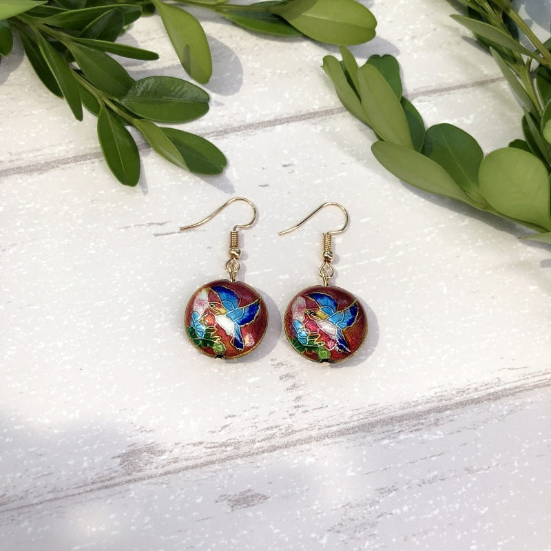 Women's Handmade Cloisonne Classical Simple Temperamental Water Earrings