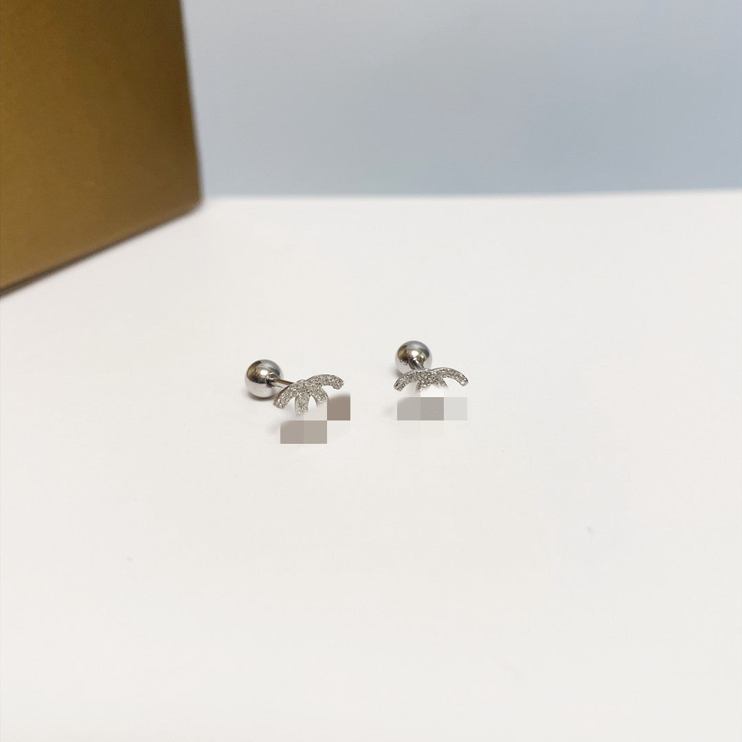 Women's Simple Small Golden Ear Bone Titanium Rings
