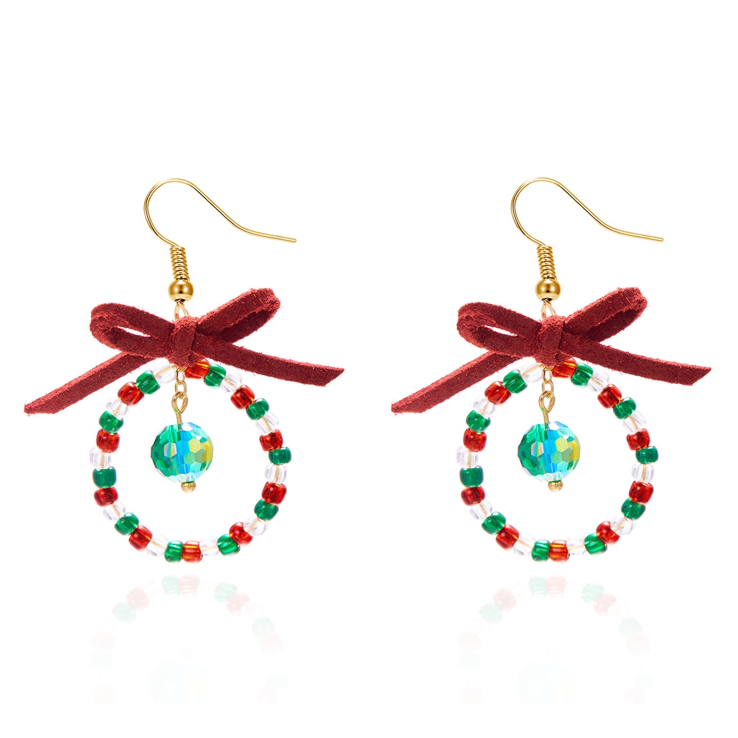 Christmas Accessories Bow Color Matching Female Earrings