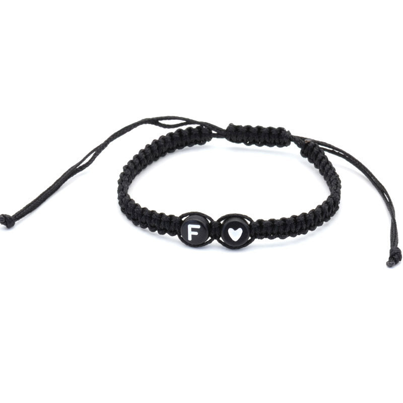 English Letters Love Heart Woven Friendship Bracelets