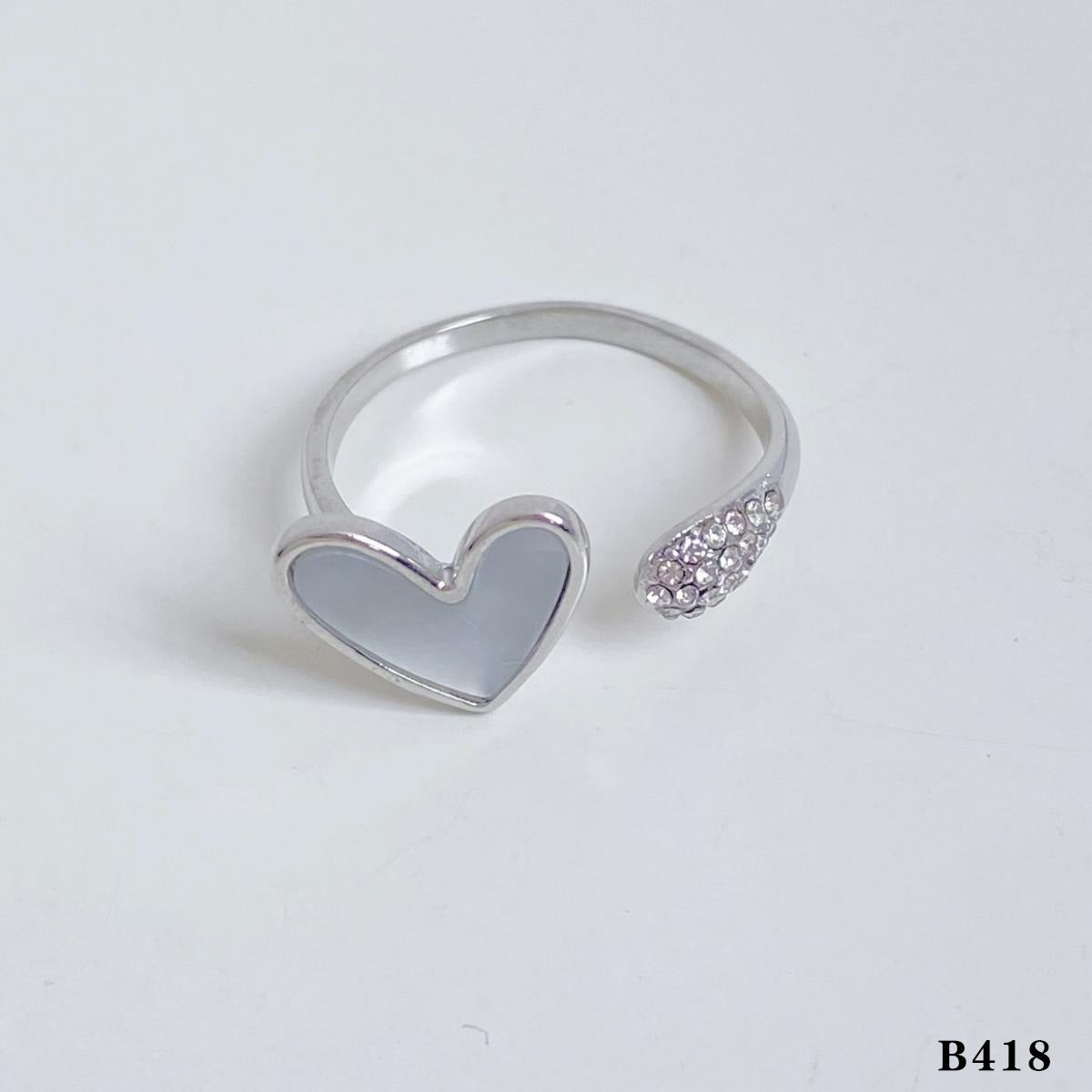 Stainless Steel Love Heart Bow Tie Rings