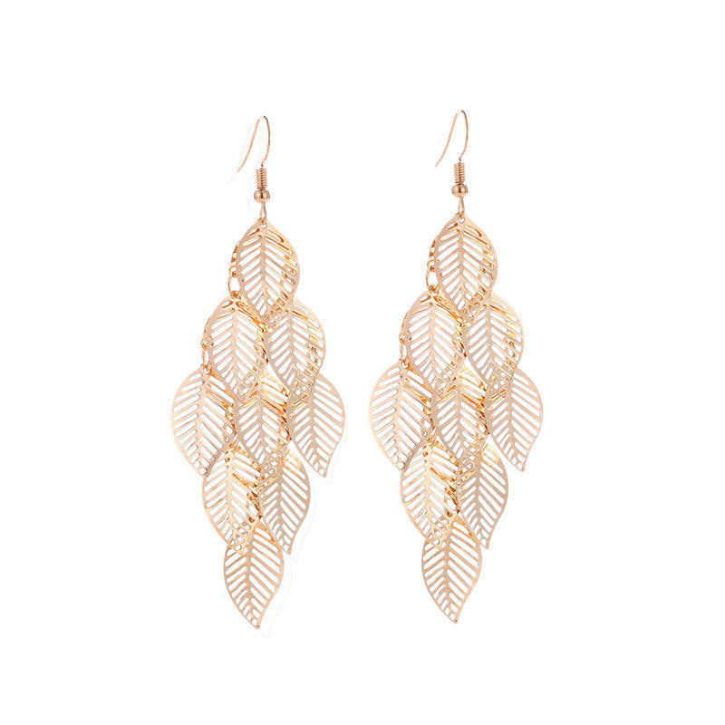 Women's Exaggerated Personalized Irregular Pleated Texture Leaf Rings