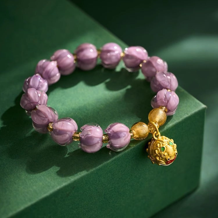 Twilight Mountain Purple Glazed Female Gold Bracelets
