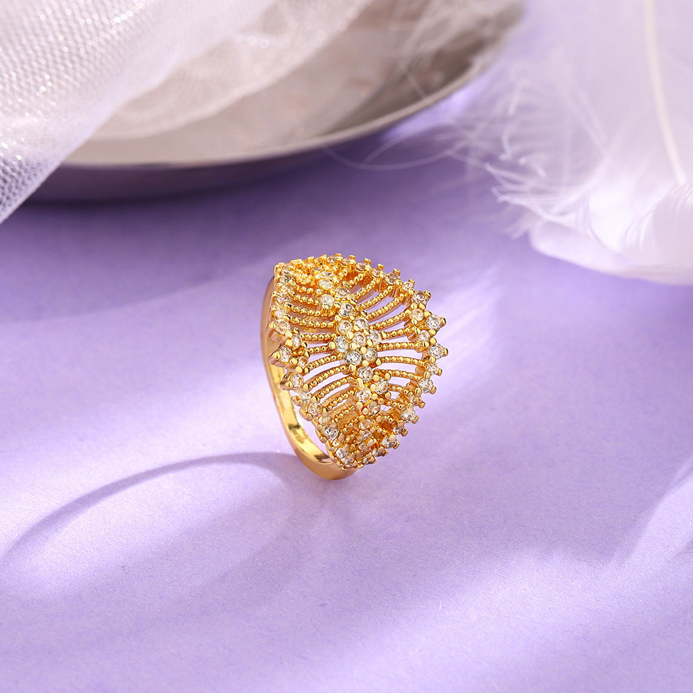 Color Special Interest Light Luxury Inlaid Rings