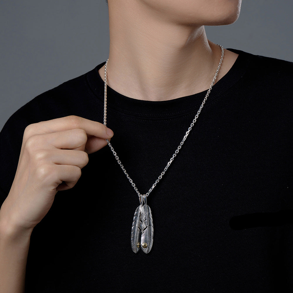 Style Sterling Sier Feather Thai Trendy Pendants