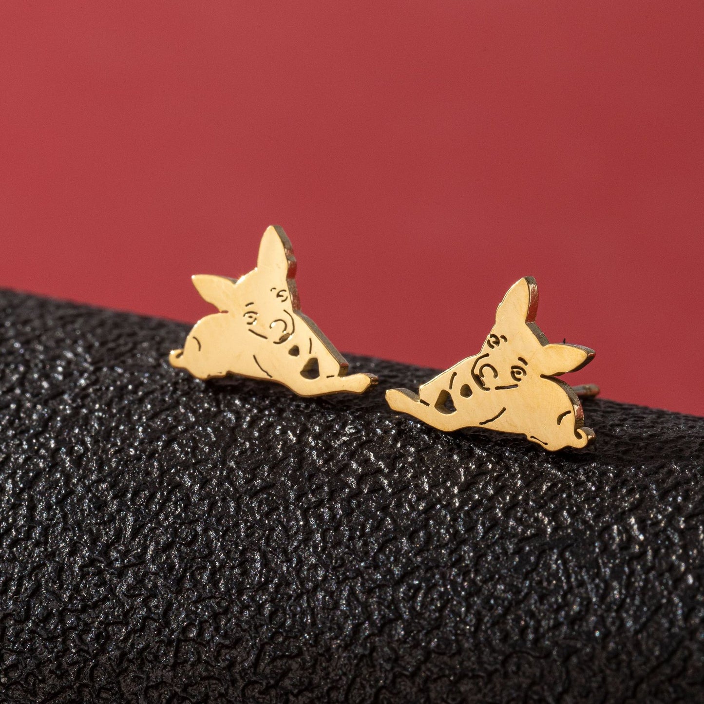 Stainless Steel Zodiac Puppy Style Small Earrings