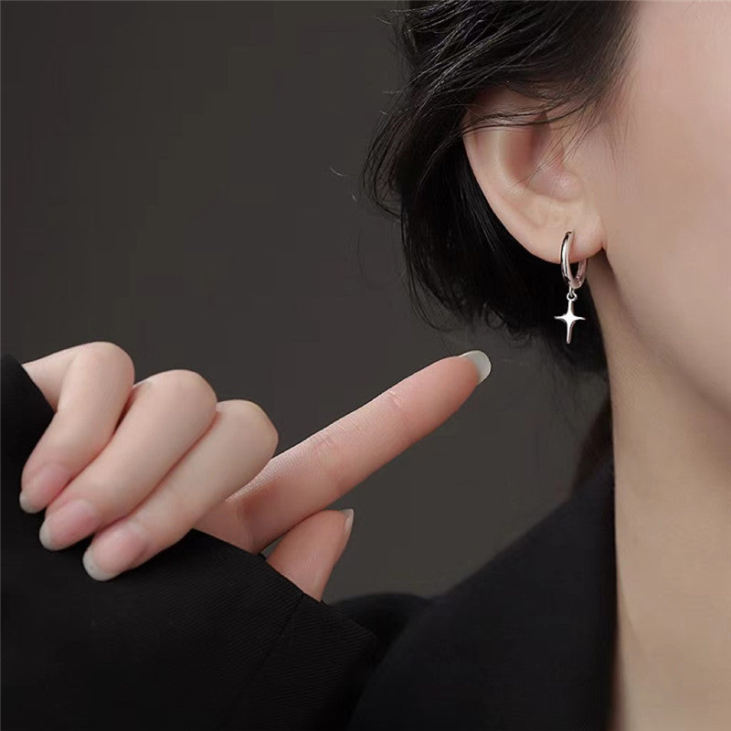 Star Simple Ear Clip Niche Design Western Style Earrings