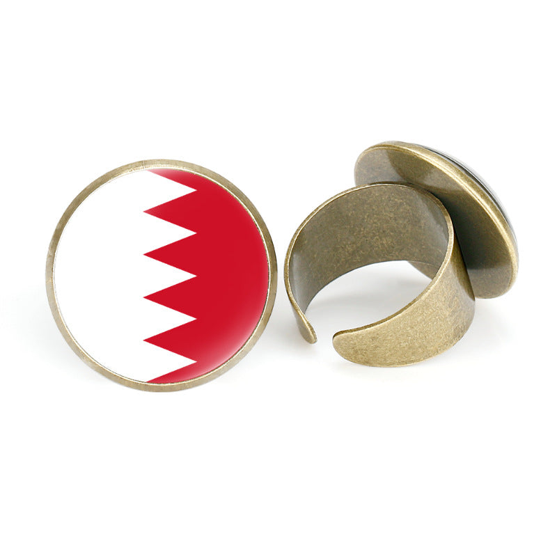 Asian Flags Vintage Open Bahrain Turkey Rings