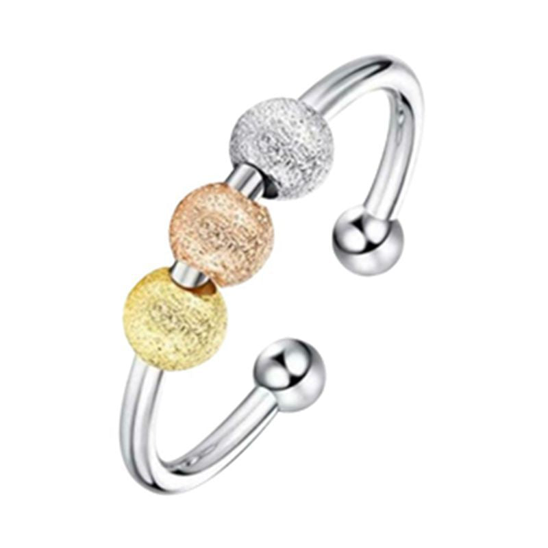 Shining Sand Beads Anxiety Personality Fashion Ornament Rotating Simple Rings