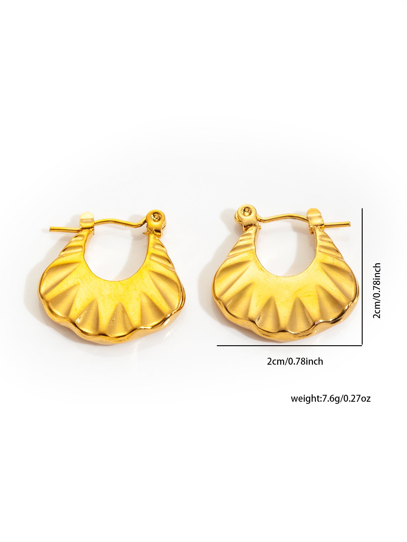 All Match Titanium Steel Gold-plated Texture Irregular Light Luxury Earrings