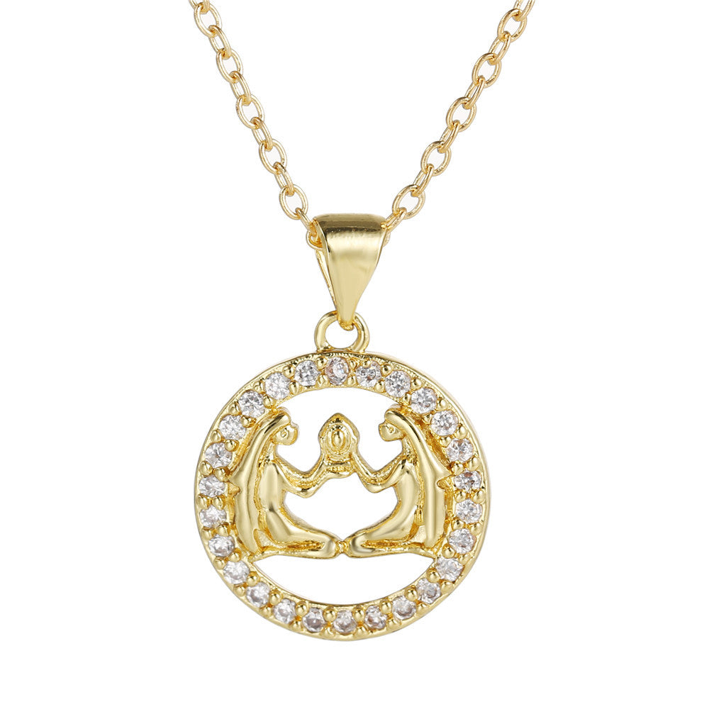 Female Fashion Creative Copper Inlaid With Necklaces