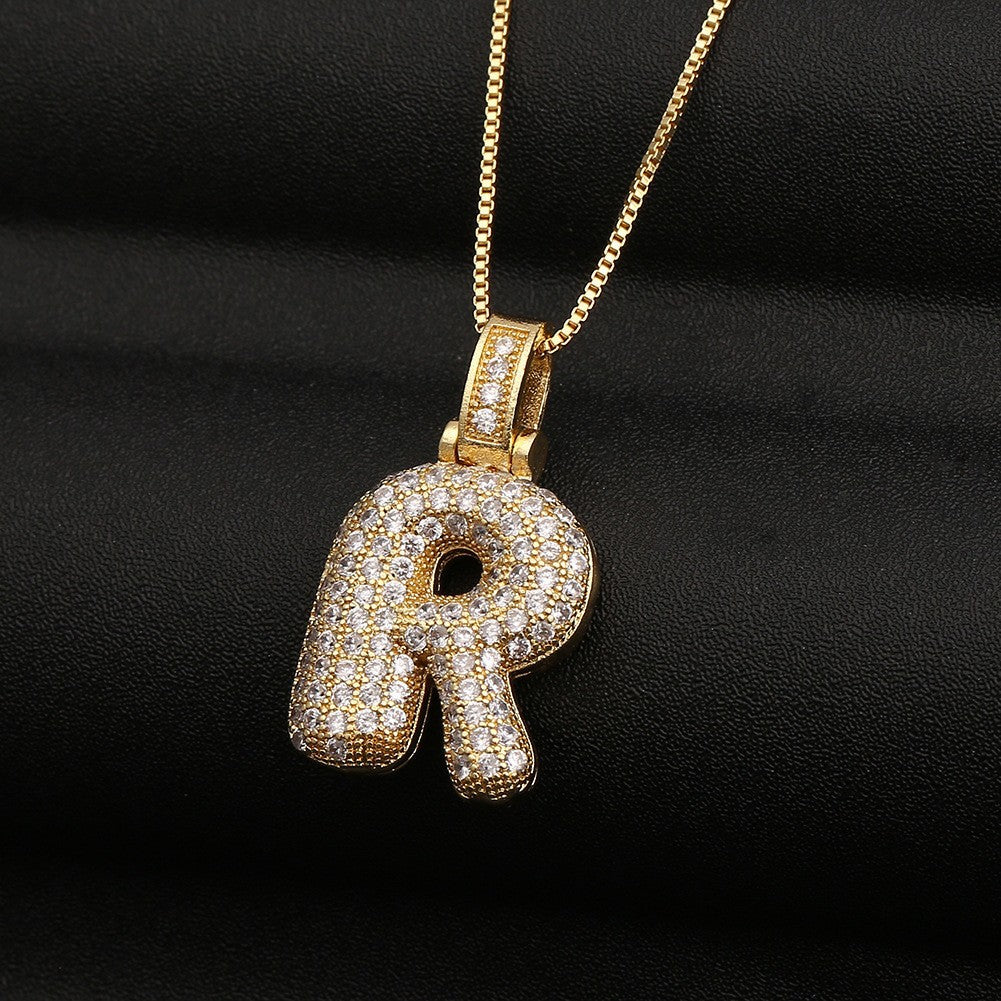 Women's Letter Ornaments English Zircon For Pendants