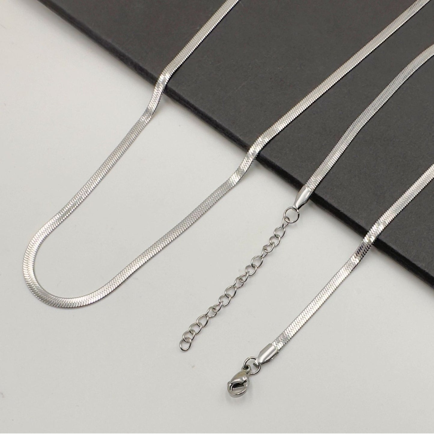 Stainless Steel Blade Chain Flat Snake Necklaces
