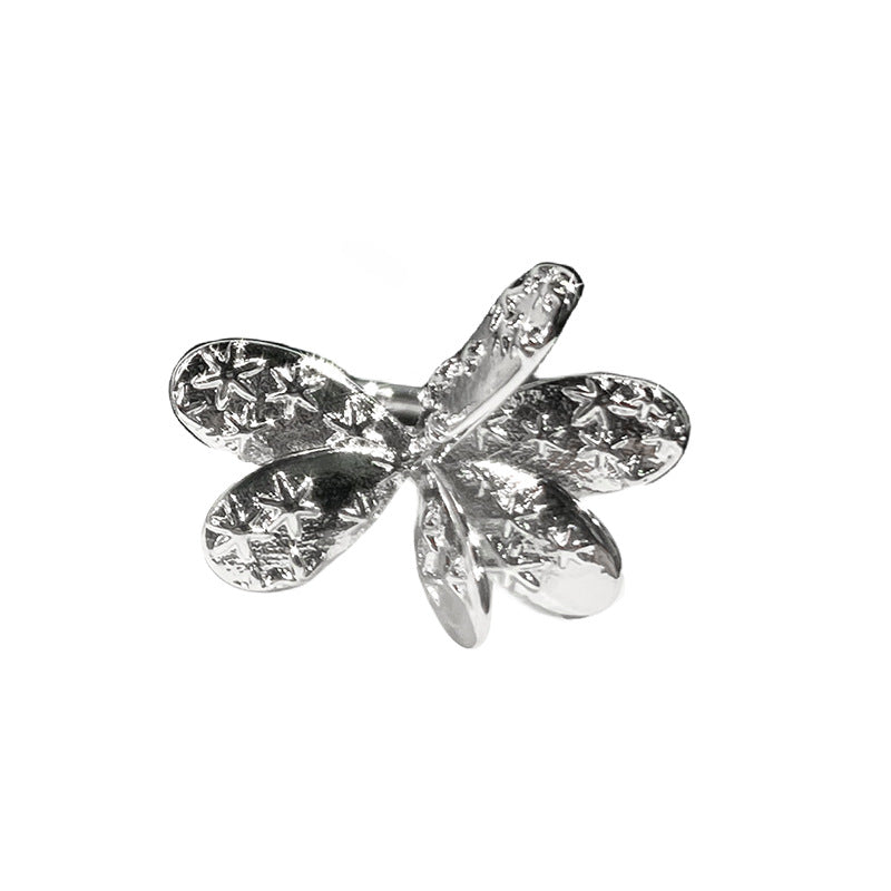 Women's Butterfly Glossy Full Rhinestone Zircon Design Rings