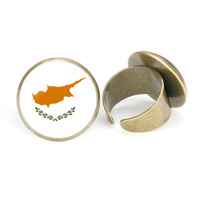 Asian Flags Vintage Open Bahrain Turkey Rings
