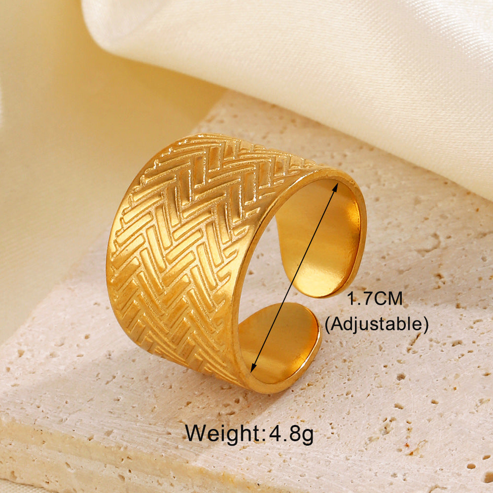 Stainless Steel Shaped Geometric Open Niche Design Rings