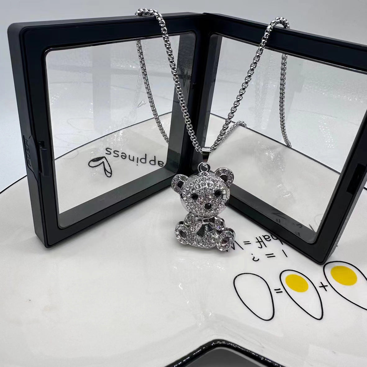 Women's & Men's Hip Hop Full Diamond Bear Sweater Chain Personality Necklaces