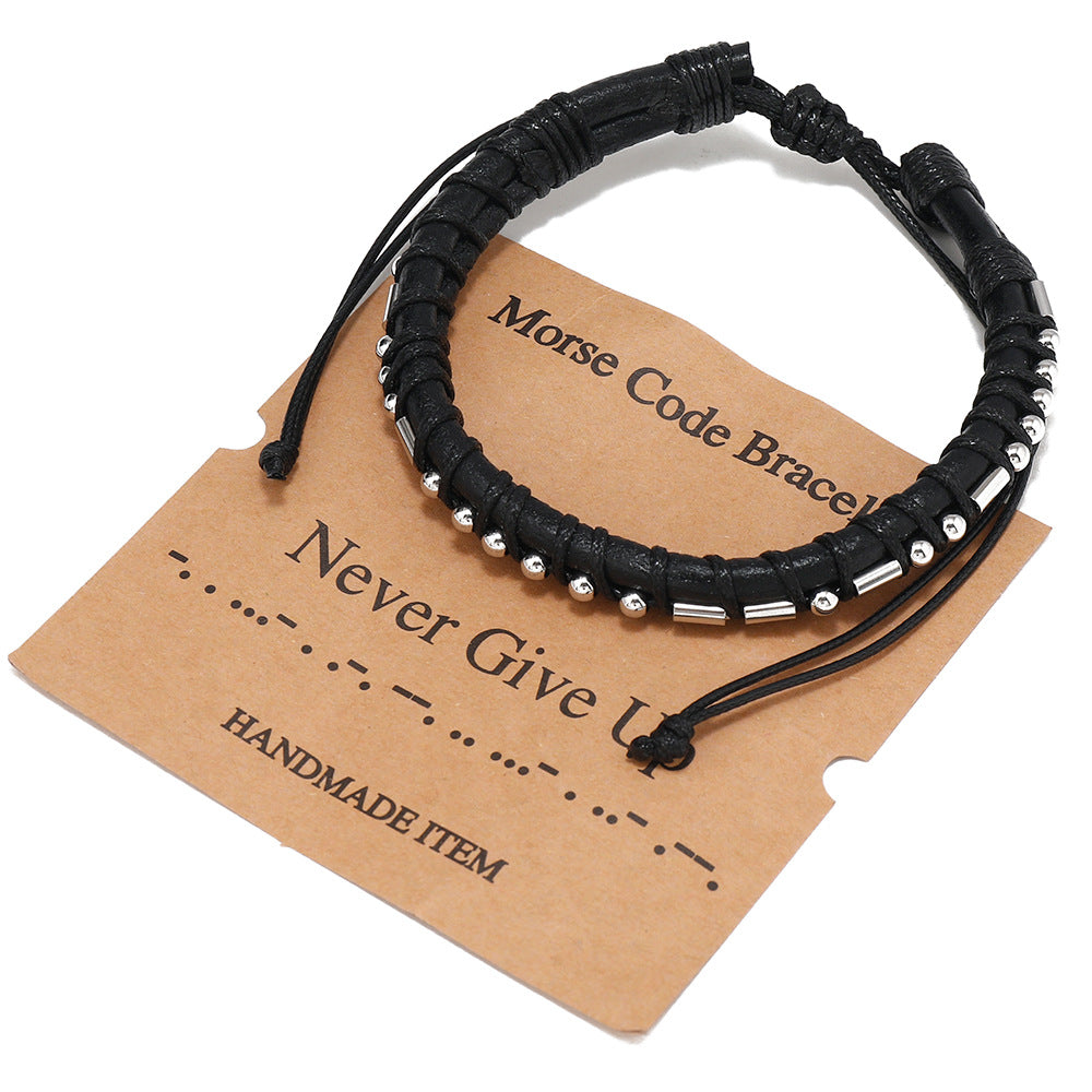 Men's Moss Password Stainless Steel Simple Retro Bracelets