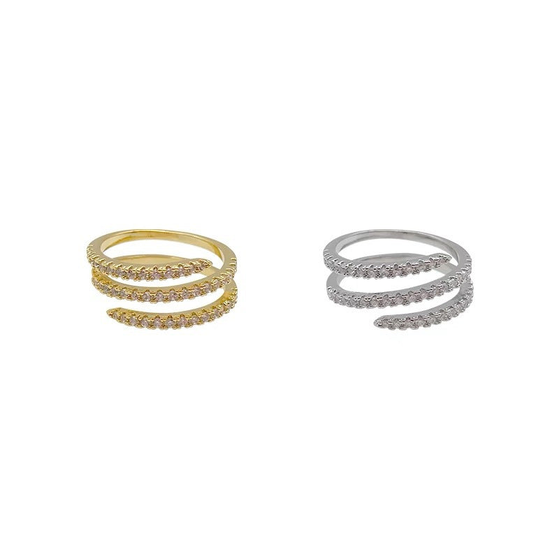 Braiding Style Three-row Female Joint Fine Single Rings