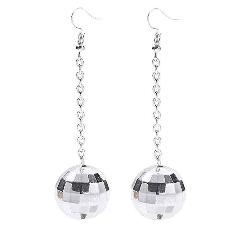Punk Disco Ball Glossy Ear Hook Fashion Lady Earrings