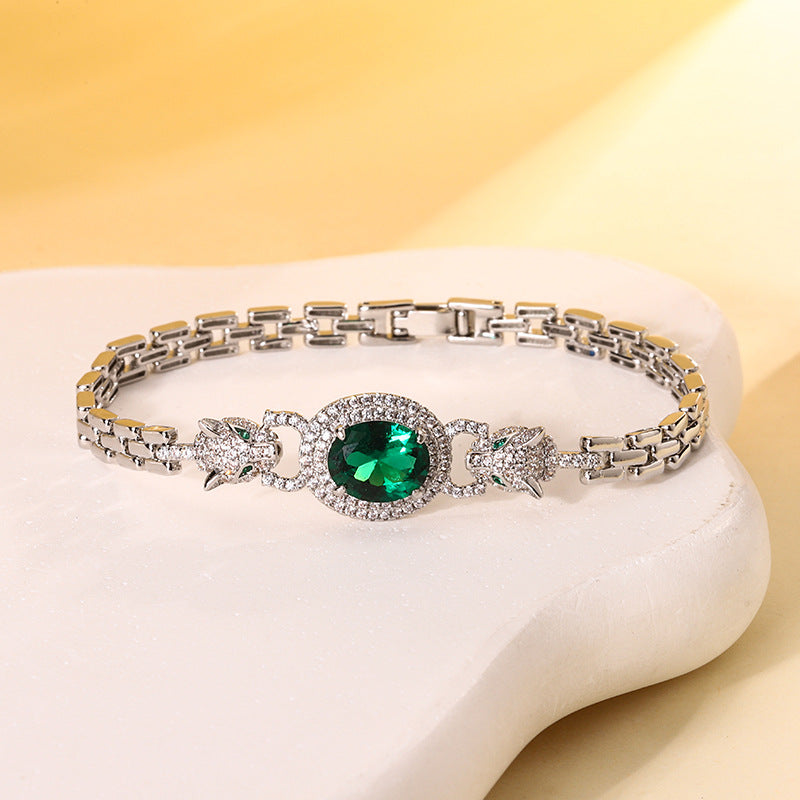 Sheng Jewelry Vintage Simulation Corundum Leopard Bracelets